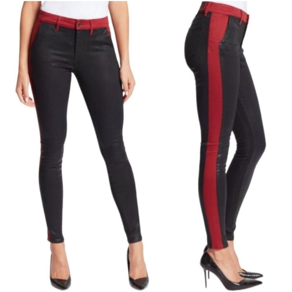 Skinnygirl Jeans The Skinny Marie Sky Black Red Coated Skinny Mid-Rise Size 25/0
